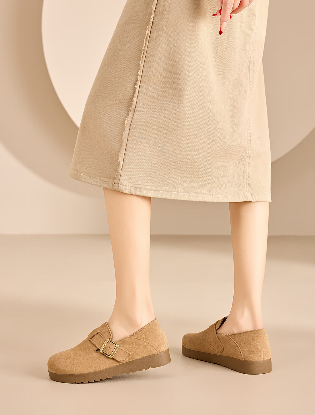 LA CHAPELLE Women's Birkenstock Slip-On Casual Shoes Thick Sole Sneakers SLX135 Sand Color Size 37 11
