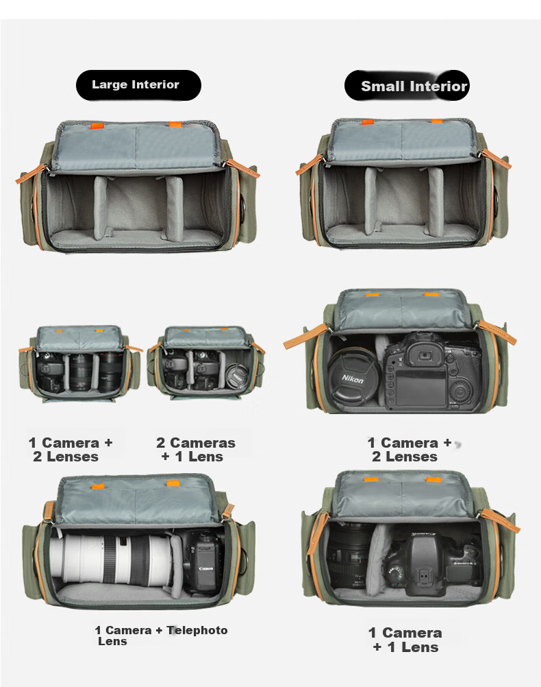 Pulewei Shoulder Crossbody Camera Bag, Protective Rain Cover, Waterproof Sling for Mirrorless Cameras, Professional Lens Travel Portable Storage Bag 5