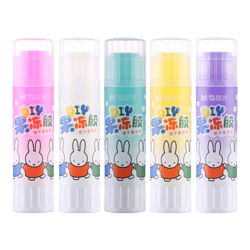 M&G 21g Jelly PVP Solid Glue, Student Craft Solid Adhesive, Learning And DIY Glue Stick ASG97168, Pack of 6, Random Colors