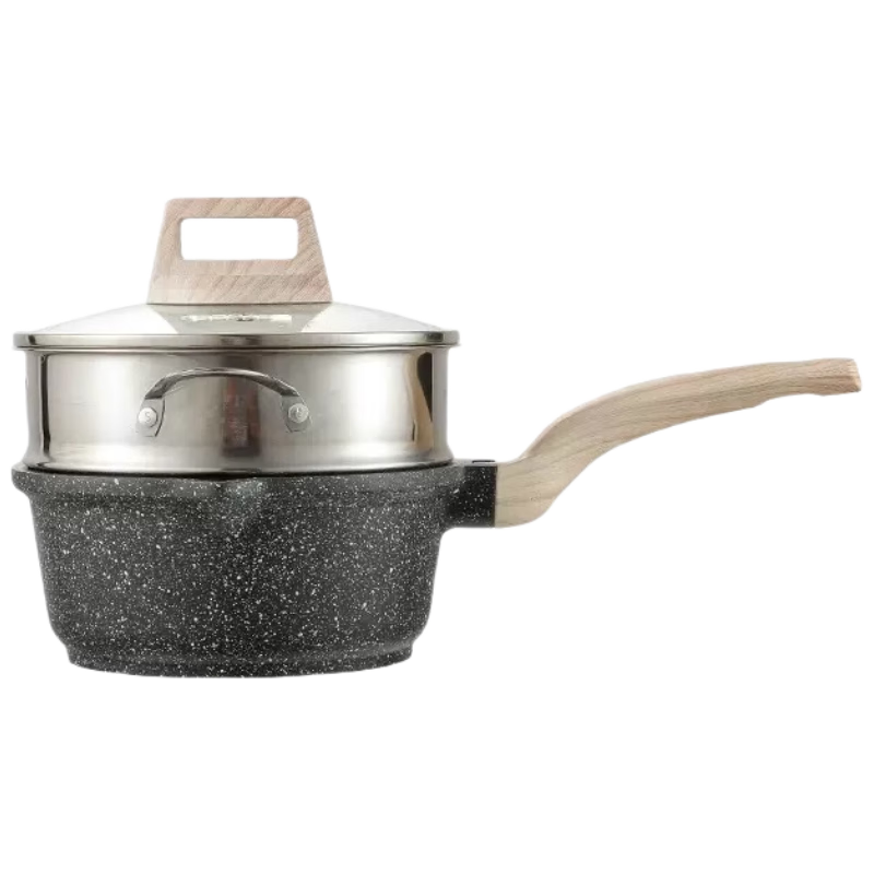 Carrot Titanium Non-Stick Multi-Functional Small Milk Pot Baby Food Pot Instant Noodle Soup Pot with Steamer Basket