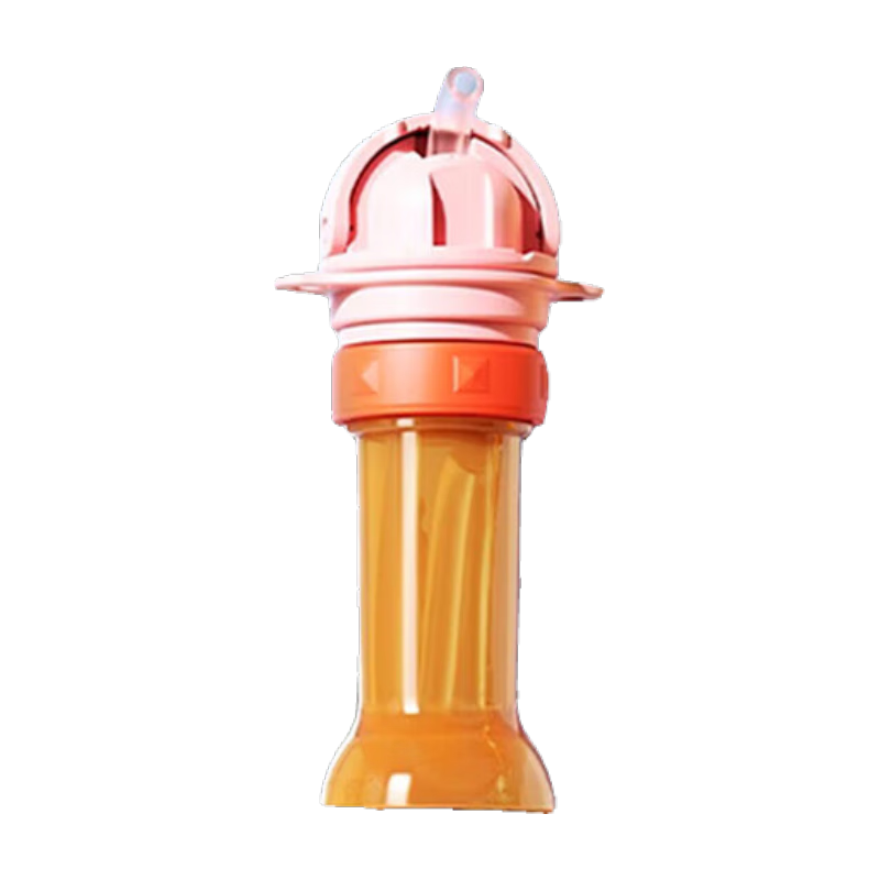 DOCTOR MA Children's Mineral Water Straw Lid Converter, Portable Baby Drinking Aid, Beverage Bottle Converter with Strap, Pink