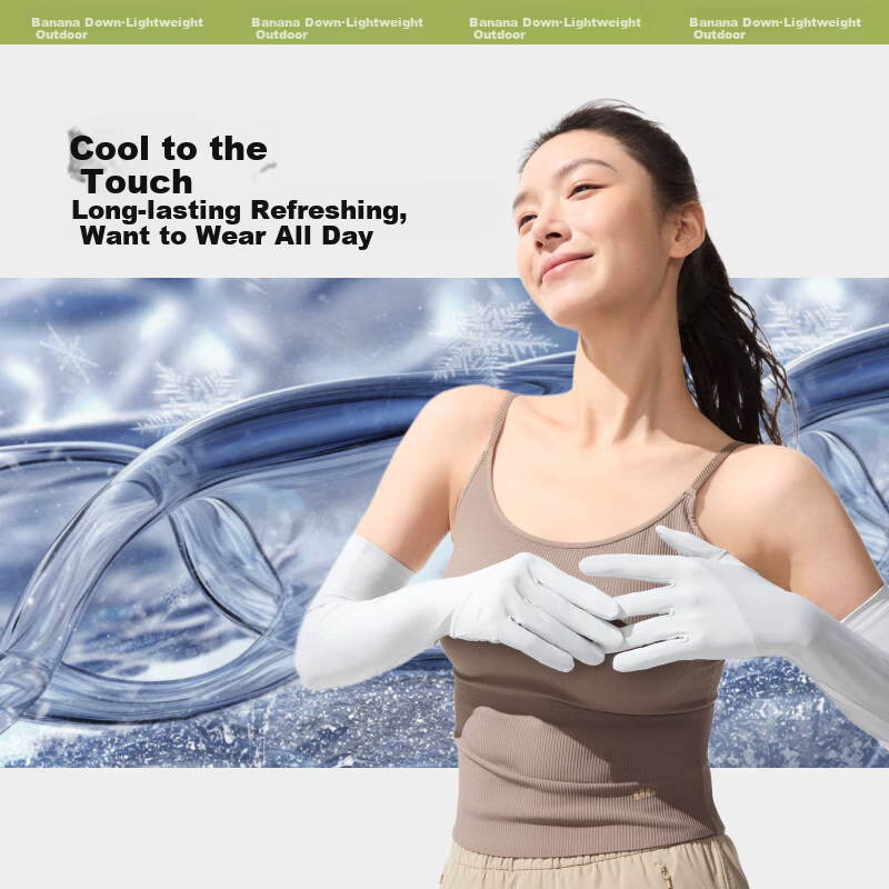 Beneunder UV Protection Arm Sleeves, Cooling Ice Sleeves, Long UV-Resistant Arm Covers for Women, Driving Arm Sleeves AL361