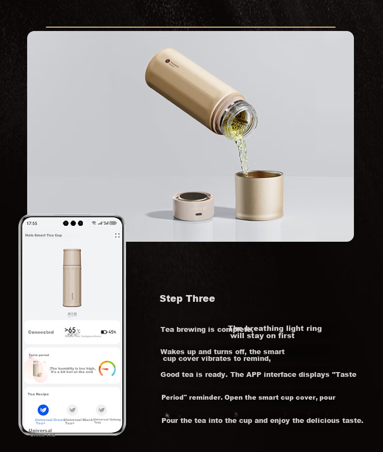 Hongmengzhixuan Haersi Insulated Mug with AI Smart Star Flashing Design, Tea Infuser Cup, Large Capacity Water Bottle for Men And Women, Holiday Gift 16