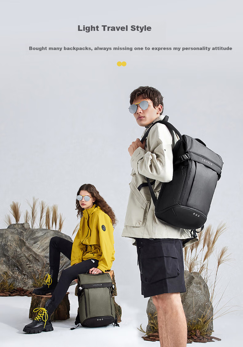 LEVEL8 Casual Business Laptop Backpack, 17.3-Inch, Large Capacity for Men, Urban Light Travel Functional Series 10