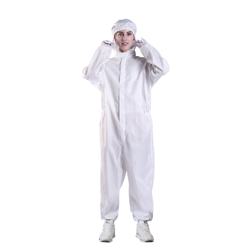 NXG One-Piece Anti-Static Coverall with Hood Dustproof Cleanroom Suit Electronic Factory Work Protective Clothing White XL