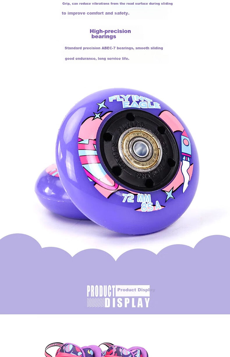 Feiying Roller Skates for Children, Girls And Boys, Beginner Inline Skates, Professional Lock-Wheel Flat Roller Skates, Inline Skating Shoes, Ice Skates 10