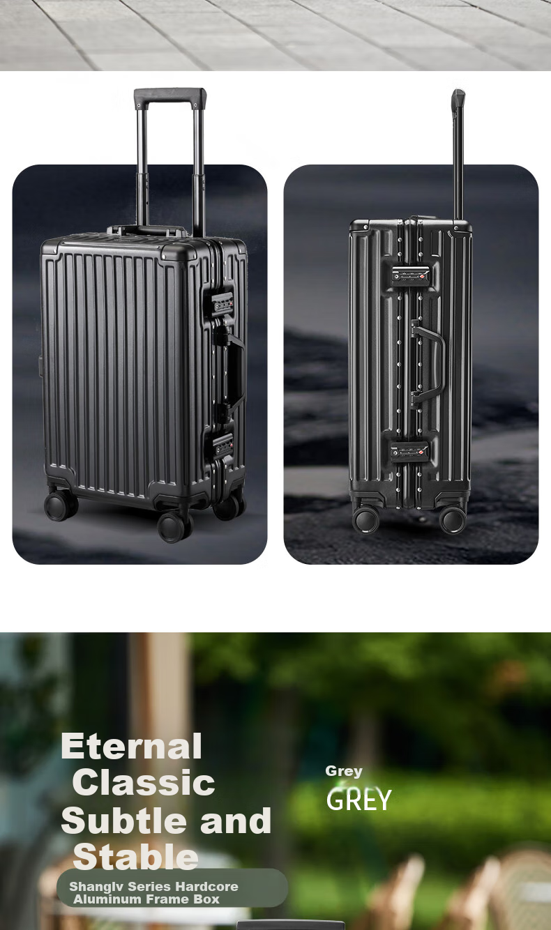 ROCKLAND Luggage Suitcase with Spinner Wheels for Men And Women, Aluminum Frame Trolley Case with Large Capacity And Carry-On Lockable Wheels 18