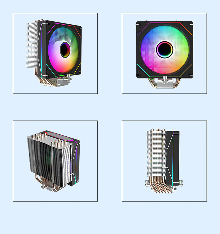 JPLAYER Ziyi Collaboration Edition 6 Copper Tube CPU Cooler Black ARGB Lighting Synchronization Intelligent Temperature Control (Supports All Platforms/With Thermal Paste/200W Power Dissipation) JPS-511 7