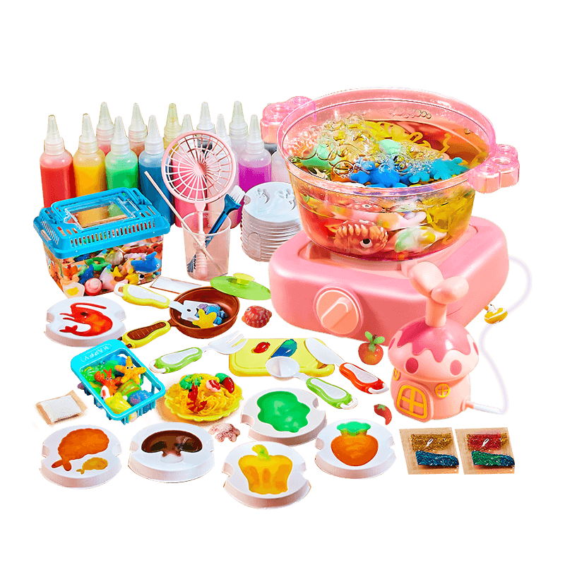 Kakabeier Children's Kitchen Toy, Pretend Play Water Sprite, Water Baby Hot Pot Machine, Handmade Squeeze Toy, Girls' Birthday Gift, Pink