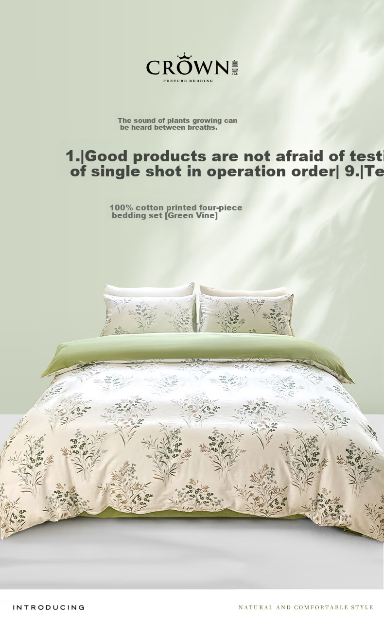 CROWN Bedding Set, Pure Cotton 100%, for 1.5/1.8m X 2m Bed, Spring And Autumn Duvet Cover, High-End Luxury Four Seasons Pillowcase, Quilt Cover, 200x230cm 1