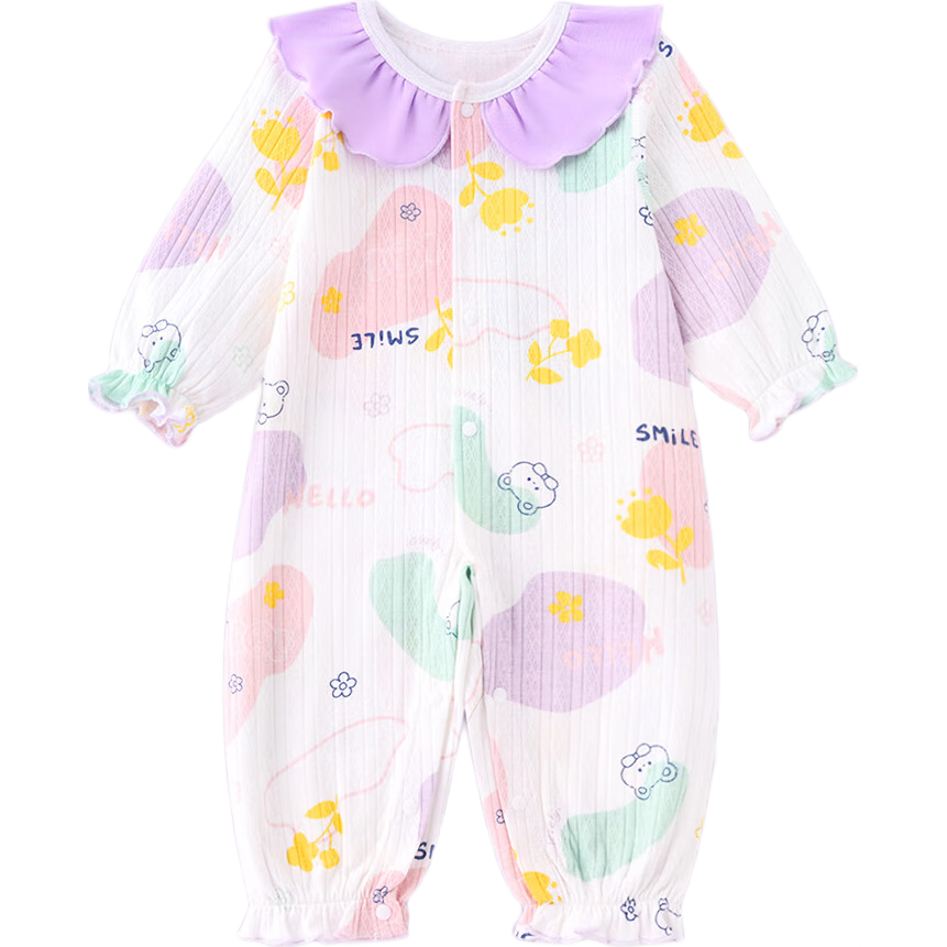 DEESHA [100% Pure Cotton] Baby Romper, Newborn Long-Sleeve Bodysuit, Unisex Infant Onesie for All Seasons