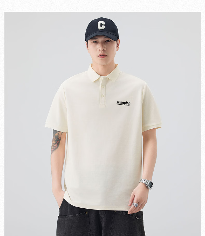 MMOPTOP Father's Day Suoluna Antibacterial Ice Silk Quick-Dry Polo Shirt, Summer Men's Business Casual Short Sleeve MP14 Black XL 15