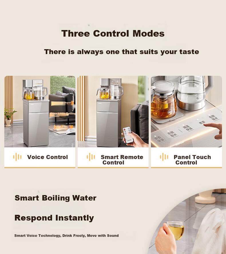SUPOR Dust-Free Water Dispenser Tea Bar Machine, High-End Living Room New Water Dispenser, Remote Control Smart Bottom-Loading Anti-Overflow Tea Bar Cabinet Integrated Household Kettle SW-CBJ70 5