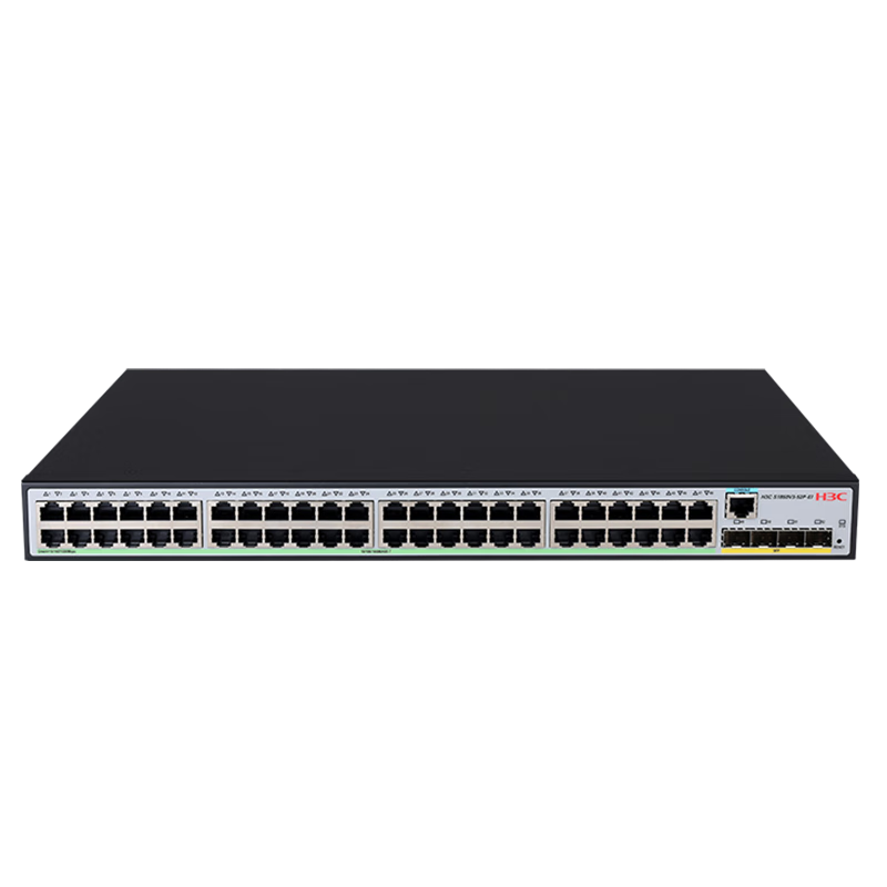 H3C 48 Gigabit Ethernet Ports + 4 Fiber Optic Ports, Full Gigabit Layer 2 Web-Managed Enterprise Network Switch, Visual Management/IPv6/Aggregation/VLAN S1850V3-52P