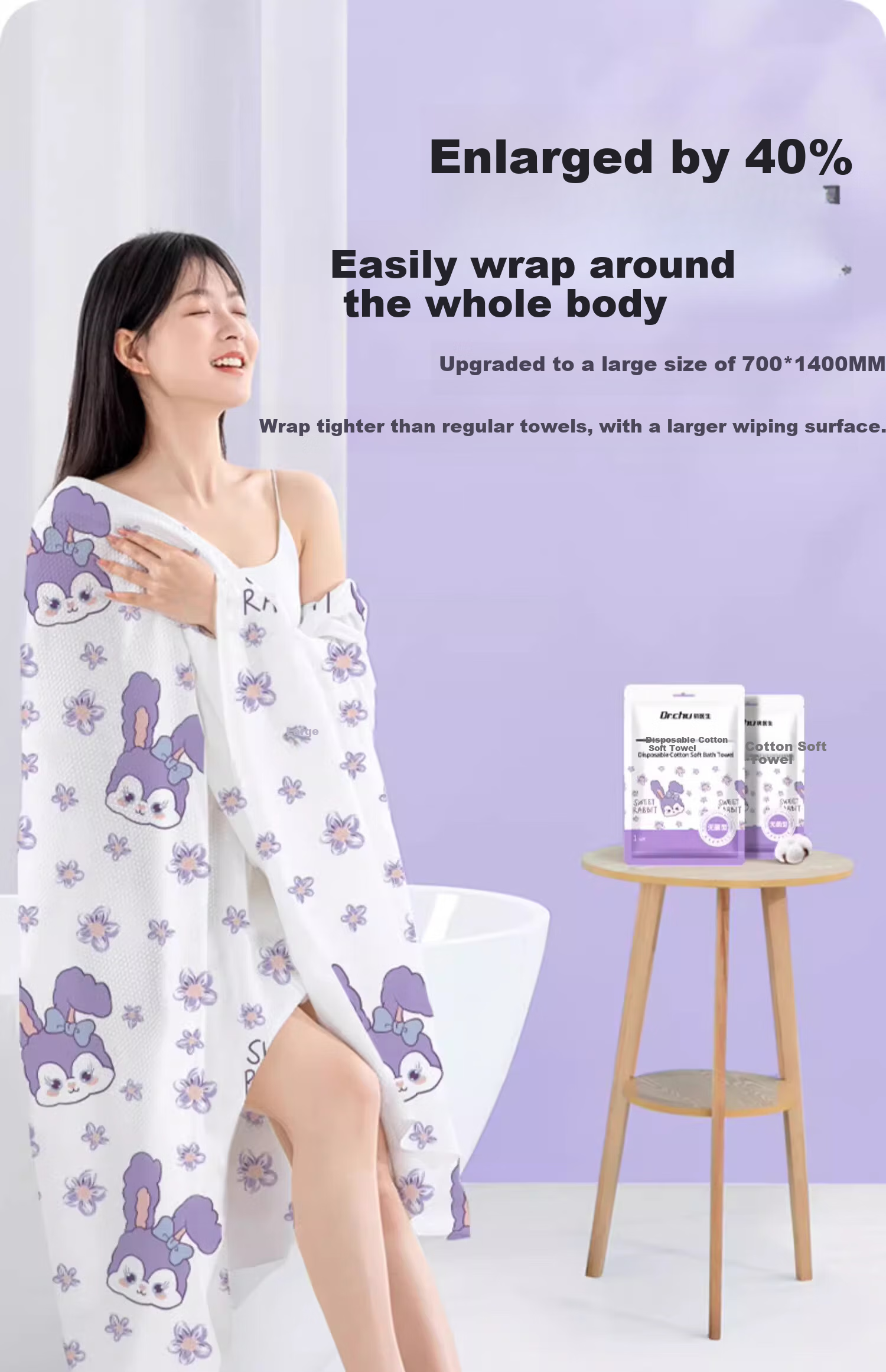 Dr. Chu Disposable Thickened Large Quick-Dry Hair Cap Strong Absorbent Independent Pack Shower Cap Travel Hair Wrap 5