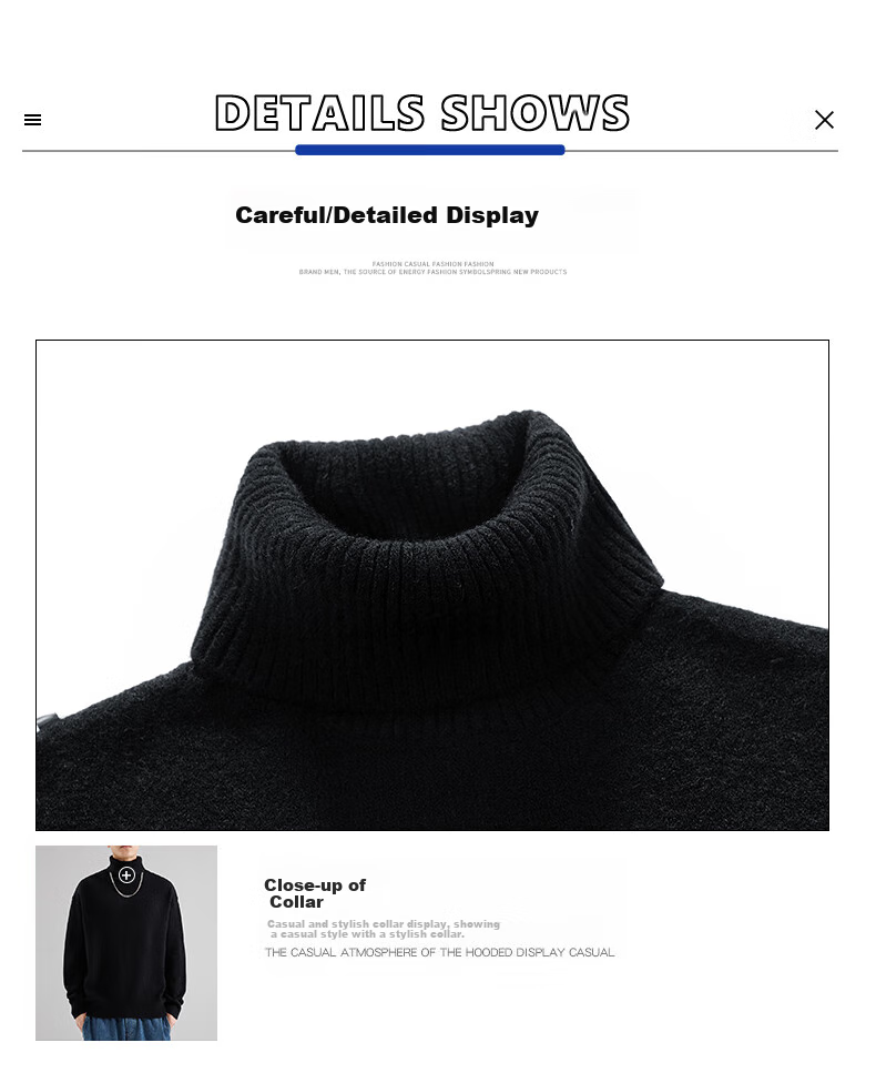 Dingfengbaoluo High Neck Sweater Men Autumn Winter Lazy Style Knitwear Loose Warm Base Shirt Top DFL55 Gray 3XL 18