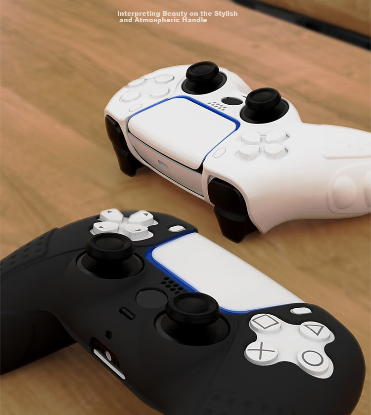 Liangzhi Sony PS5 Controller Silicone Protective Case, PlayStation Controller Silicone Cover, Anti-Slip, Sweat-Proof, Shockproof, Scratch-Resistant Protective Shell, White, PS5 Gaming Accessories L427 3