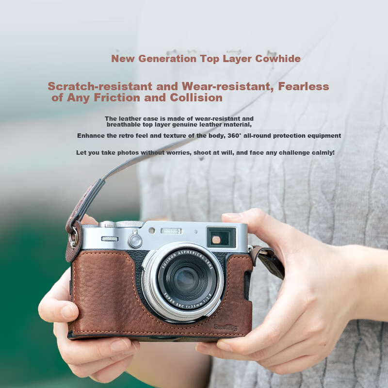 Кожаный чехол-сумка SmallRig для камеры Fujifilm X-T50, винтажный, полузакрытый, с плечевым ремнем