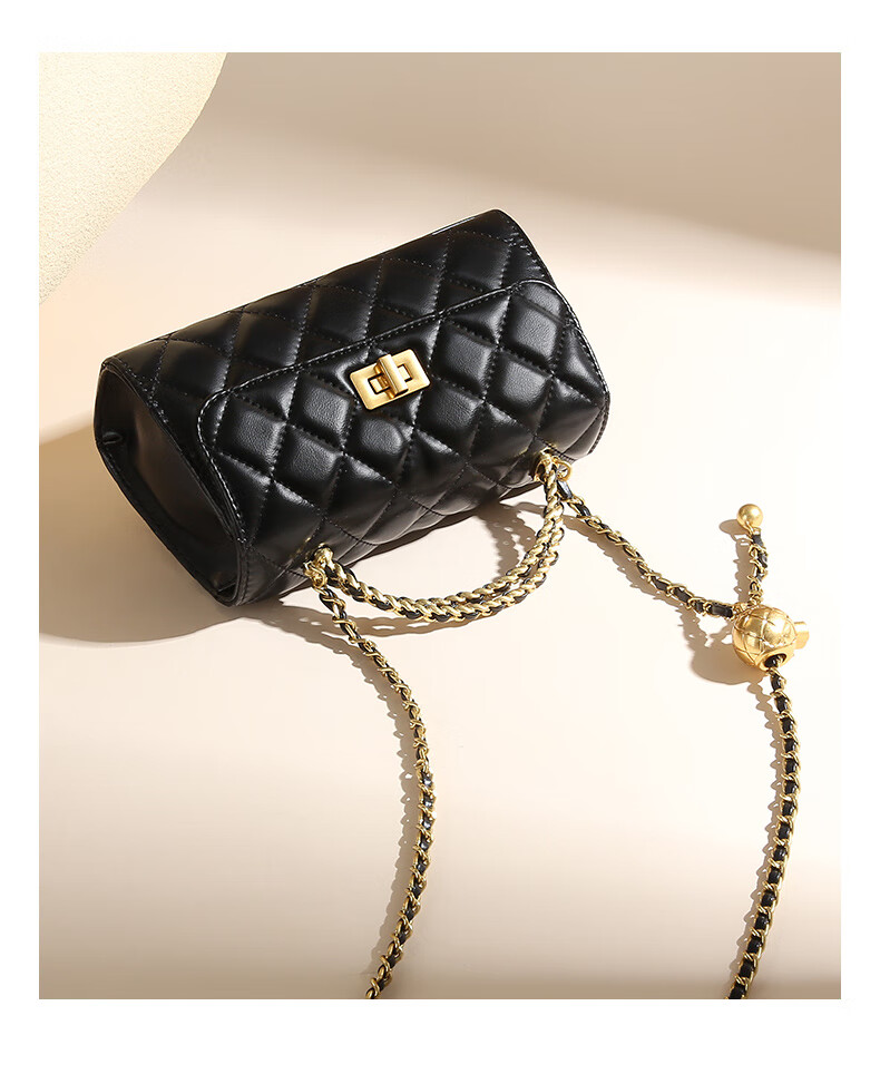 TUCANO Women's Leather Shoulder Bag Small Fragrance Style Quilted Chain Bag Fashion Versatile Crossbody Bag Mother's Day Birthday Gift 8