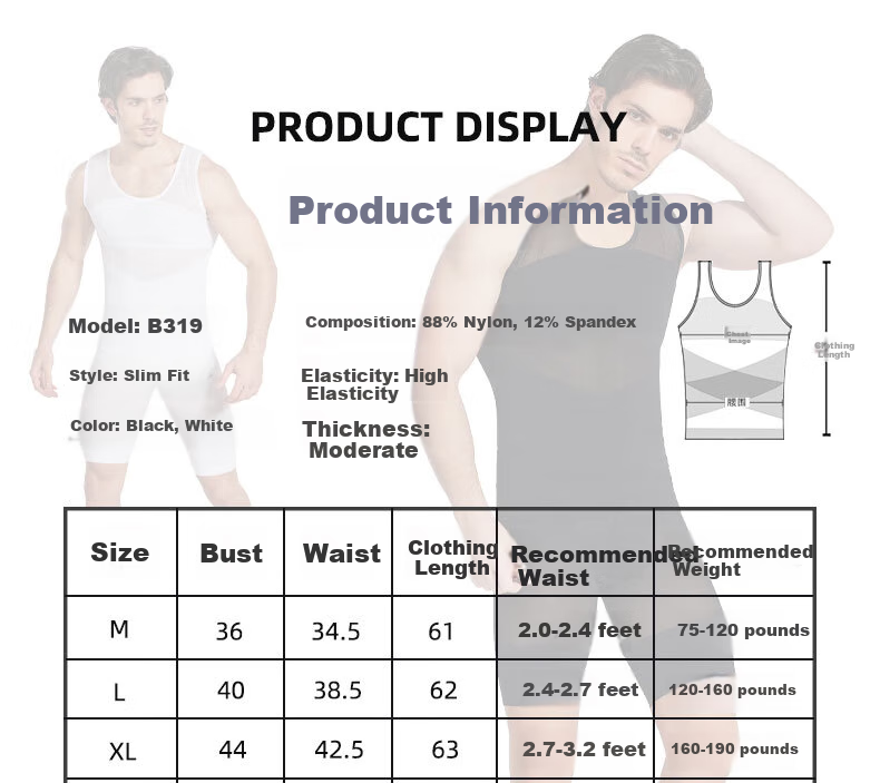 LangSha Men's Shapewear, Invisible Tummy Control Vest, Fitness Belly Slimming Device, Waist Trainer, Black, Size M 15