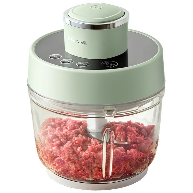 Bear Meat Grinder for Home Use, Mincer for Filling, Electric Multifunctional Food Mixer, Dumpling Filling And Garlic Mincer, Adjustable Coarseness Meat Grinder with Dual Blades 2L QSJ-D03X1
