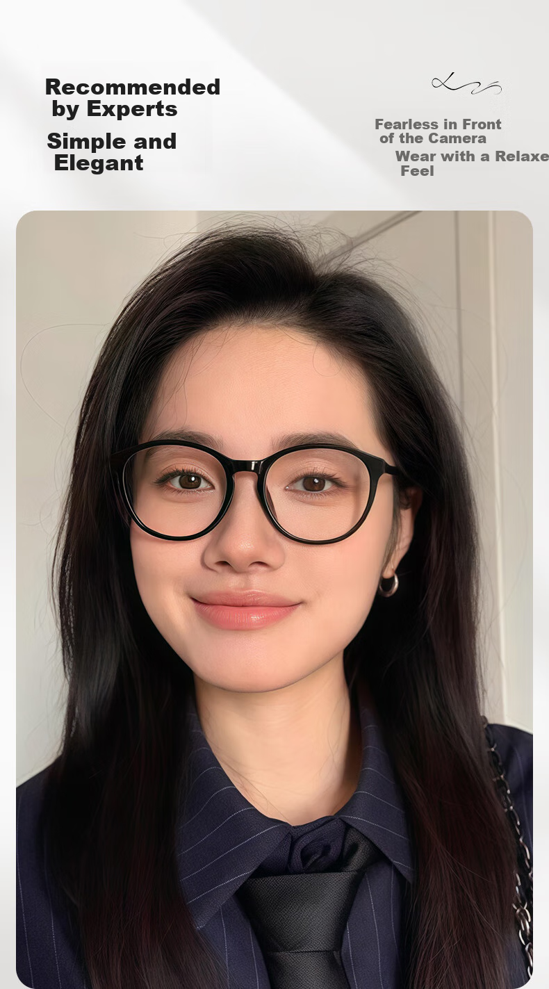LOHO Cat Eye Glasses for Women with Myopia, Anti-Blue Light, Luxurious Feel, Ultra-Light, Bare-Faced Look, Prescription Available 6