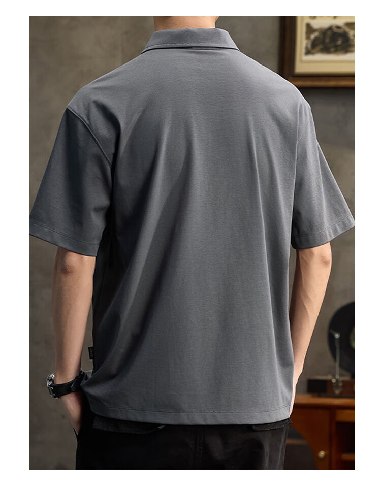 JEEP Polo Shirt for Men, Summer Short-Sleeve T-Shirt, Comfortable Breathable Casual Versatile Commuter Loose-Fitting Collared Top for Me 9
