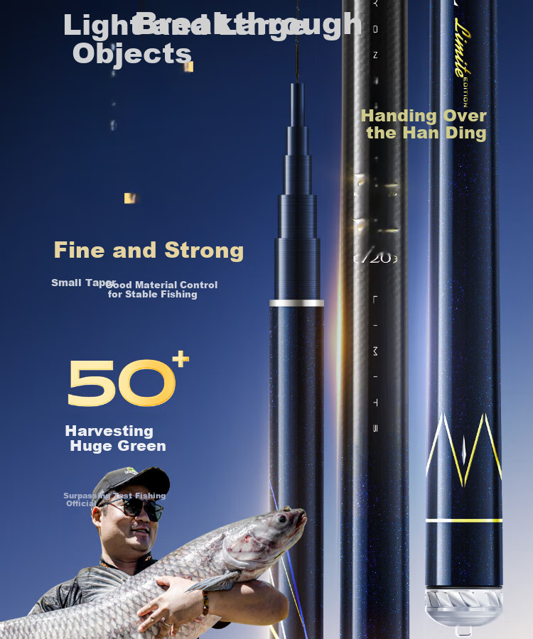 Handing Chao Beyond Lightweight Big Fish Rod, Fishing Pole, Hand Rod, Ultra-Light Platform Fishing Rod, Giant Fish Hand Pole, Carbon Fiber, 6.3m 2
