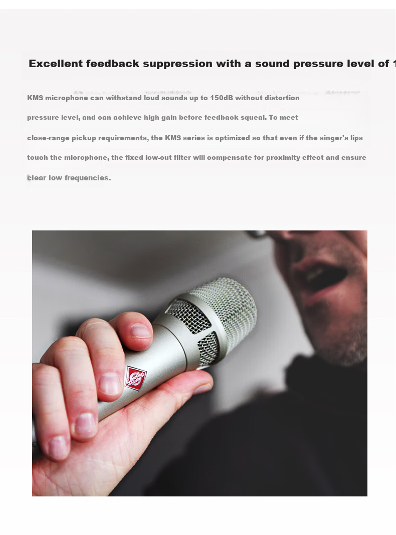 NEUMANN German Imported KMS105 Live Microphone, Professional Condenser Handheld Wired Microphone for Streamers, Singers, Live Stage Performances, Singing, Neumann Microphone with Noise Reductio 6
