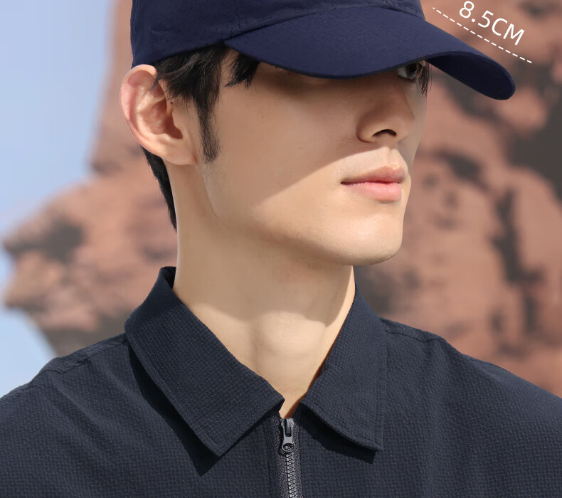 CACUSS Men's Baseball Cap Summer Outdoor Sunshade Breathable Mountaineering Duckbill Sports Cap Navy Blue L 7