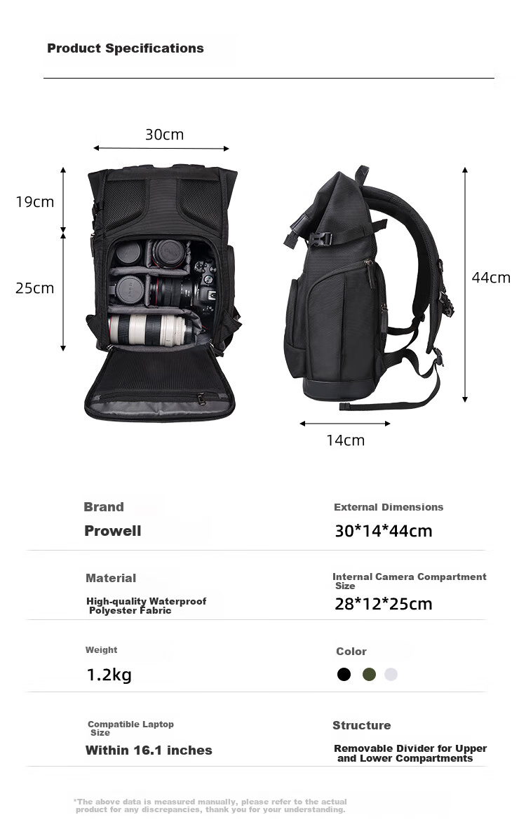 Pulewei Camera Backpack, Multifunctional Professional DSLR Photography Bag, Outdoor Hiking Large Capacity Portable Multifunctional Lens Backpack 2