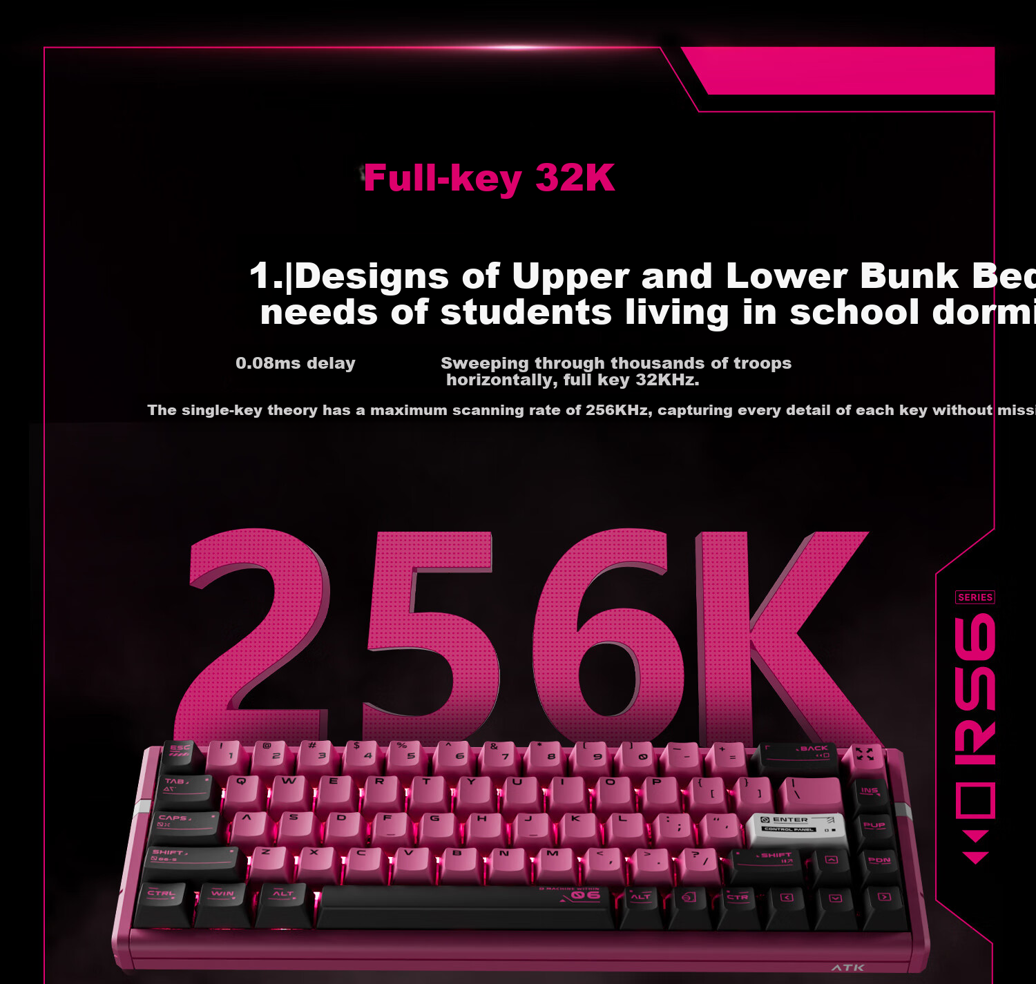 ATKRS6+ Magnetic Axis Keyboard RT Custom Mechanical Gaming Keyboard Wired Hot-Swappable Office Aluminum 68-Key RS6+ White Warrior Snow Blade Switch 10