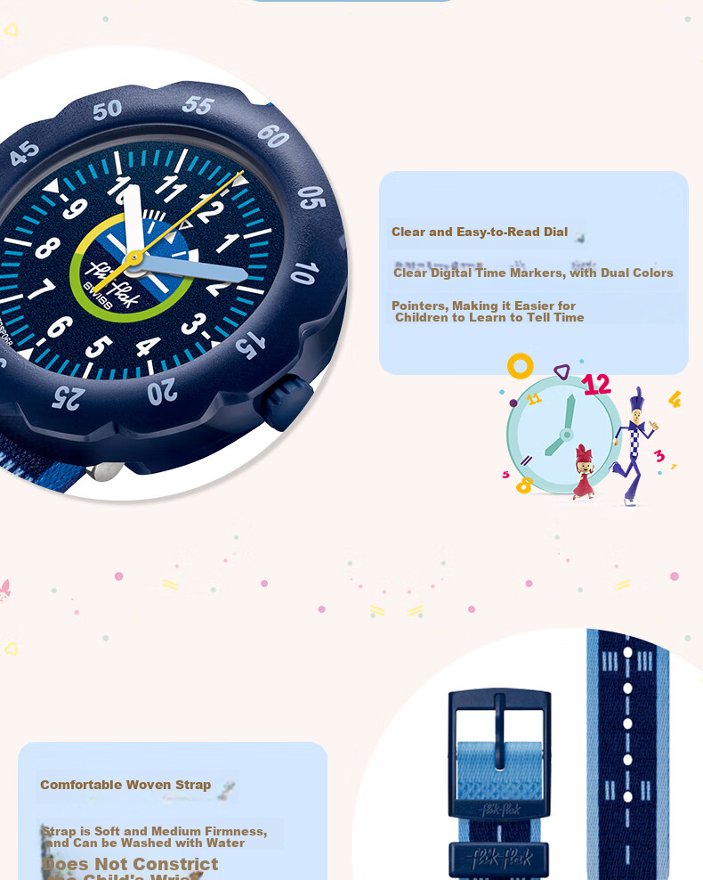 Swatch Flik Flak Children's Swiss Quartz Watch, Elementary School Student Birthday Gift, Set Sail Immediately 5