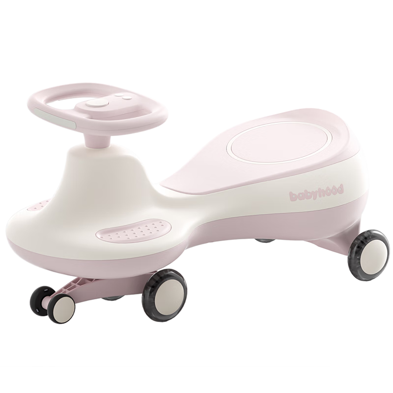 Babyhood Children's Twist Car, Gift for Boys And Girls, Baby Ride-On Toy Car, Light Pink