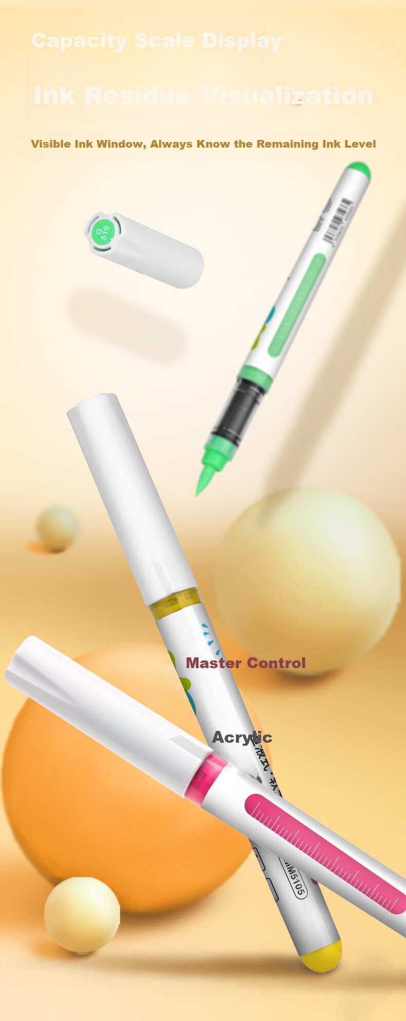 GRASP Direct Liquid Soft-Tip Acrylic Markers for Students, 24 Colors, Non-Translucent, Stackable, Elementary School Watercolor Pens, Paint Pens, Drawing Pens, Direct Liquid 24-Color Gift Box Set for Art Educatio 7