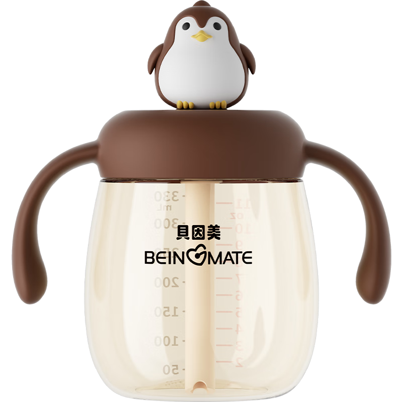 Beingmate Children's Straw Cup with Scale, PPSU Baby Milk Cup, Toddler Direct Drinking Water Cup, Kindergarten Anti-Fall Bottle