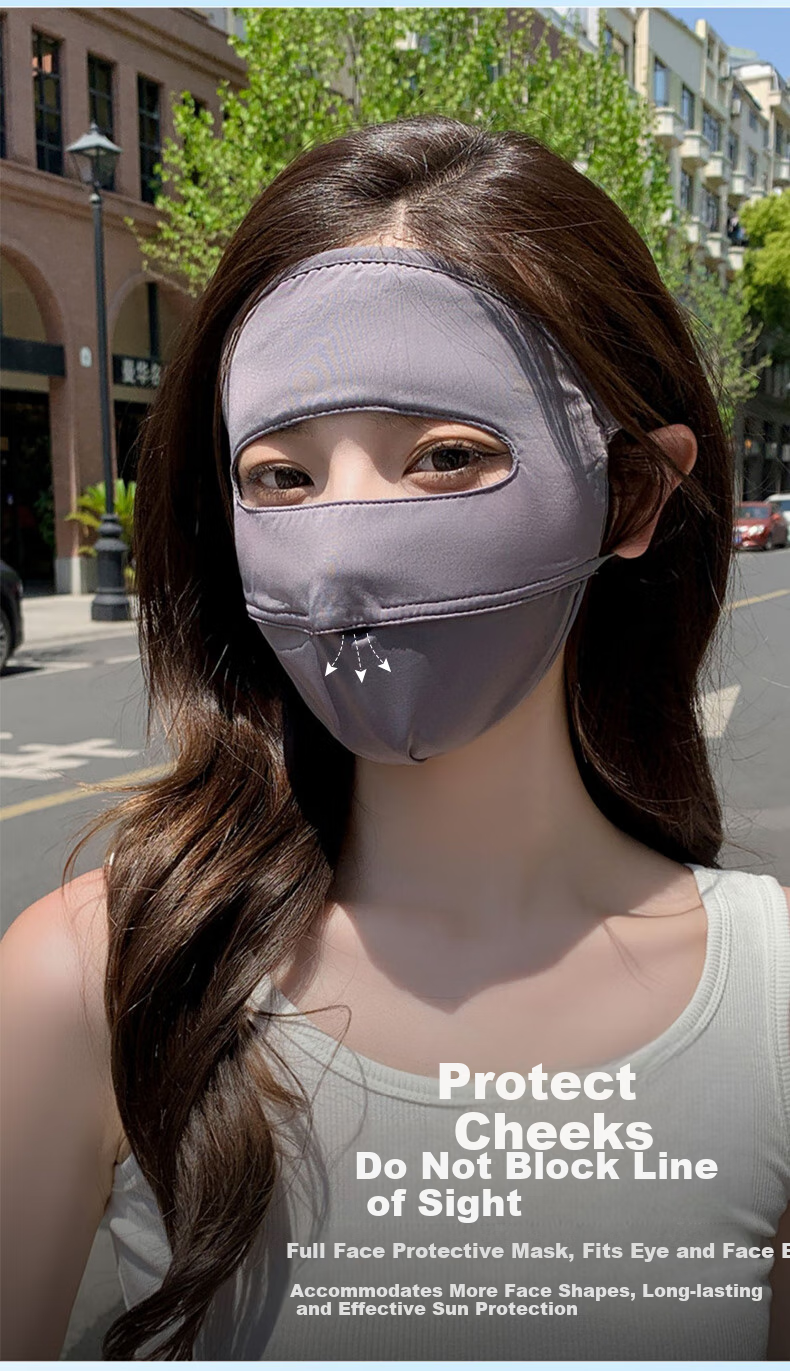 FitonTon Sun Protection Face Mask for Women, Ice Silk Face Shield, Summer UV Protection Mask, Cycling Sunshade, Anti-UV And Heat Protectio 6