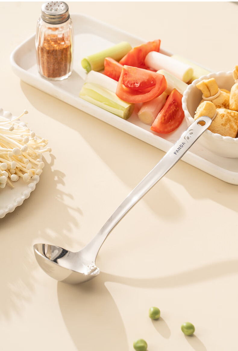 CAIZHI 316 Stainless Steel Soup Ladle with Long Handle, Thick Large Soup Spoon, Food-Grade High Temperature Resistant Hot Pot Ladle for Home Use CZ6250 3