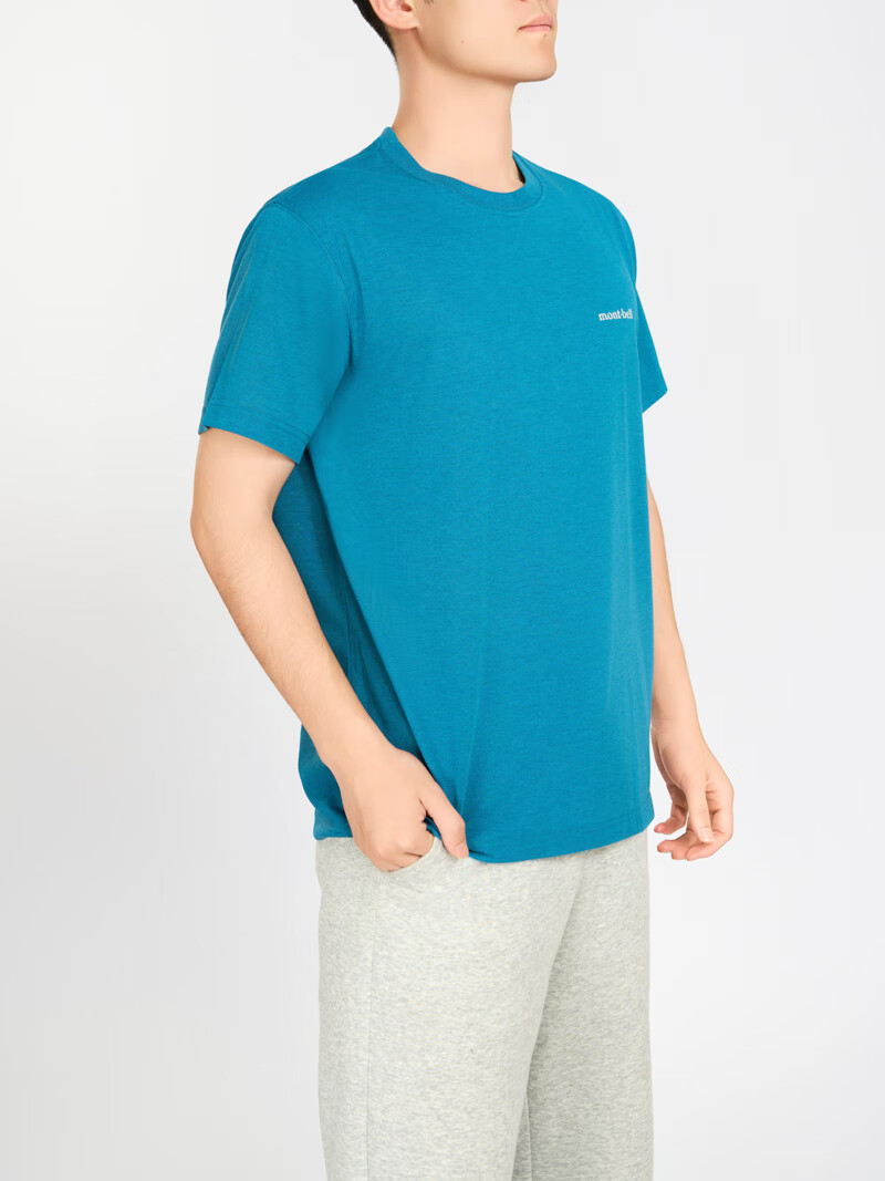 Mont-bell Quick-Dry Men's Breathable Sun-Protective Short Sleeve Outdoor T-Shirt Commuting Hiking Versatile Small Logo Tee 1114686 20