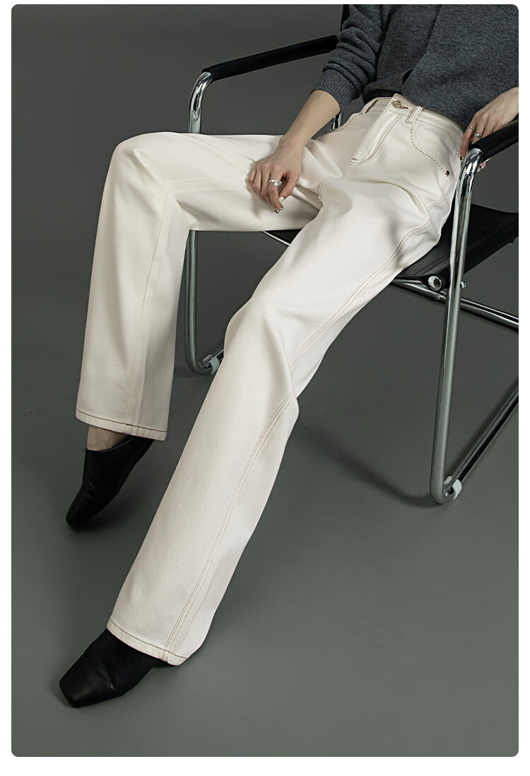 Dme [Three-Proof Technology] 2025 Spring Breathable Comfortable Lyocell Cotton Dense Twill Narrow Straight Jeans for Women 5