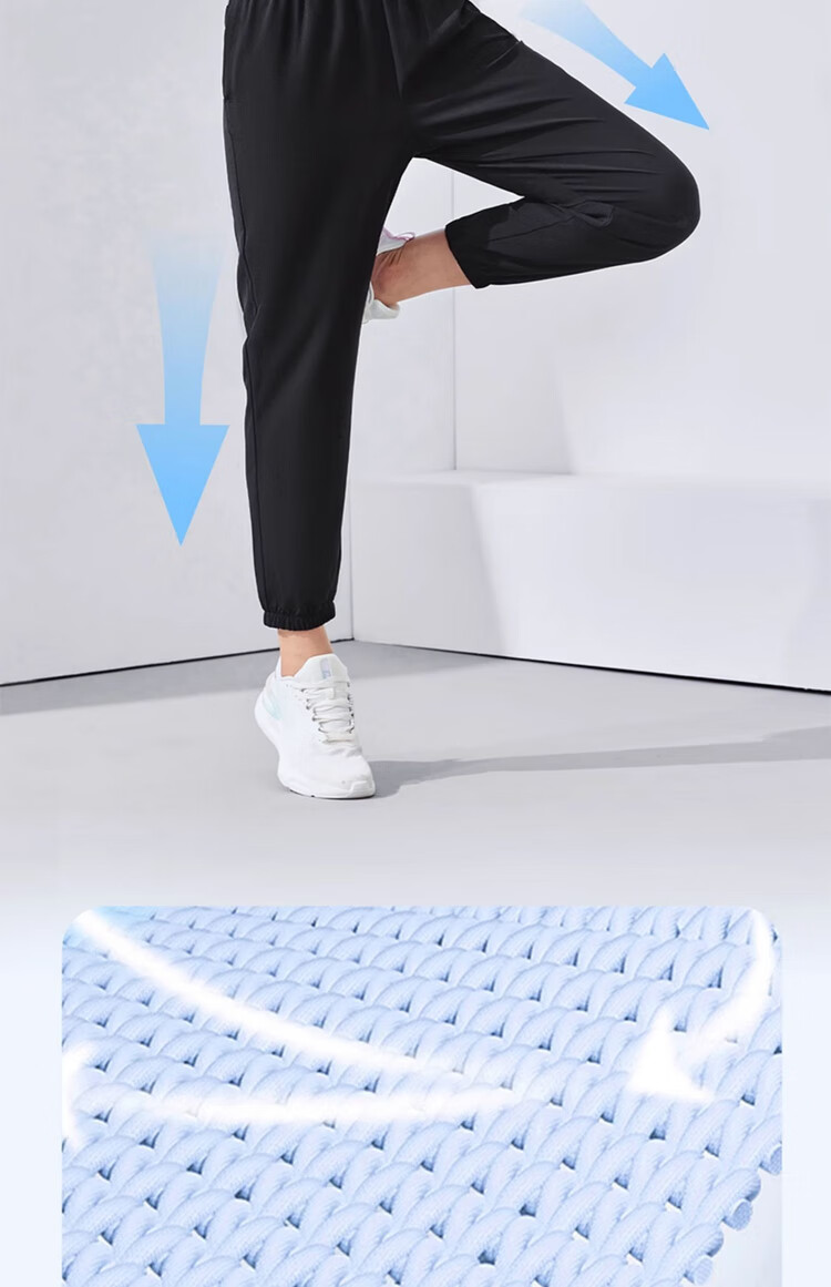 LI-NING Women's Breathable Quick-Dry Lightweight Running Pants with Shiny Logo, Casual Jogger Sweatpants 6