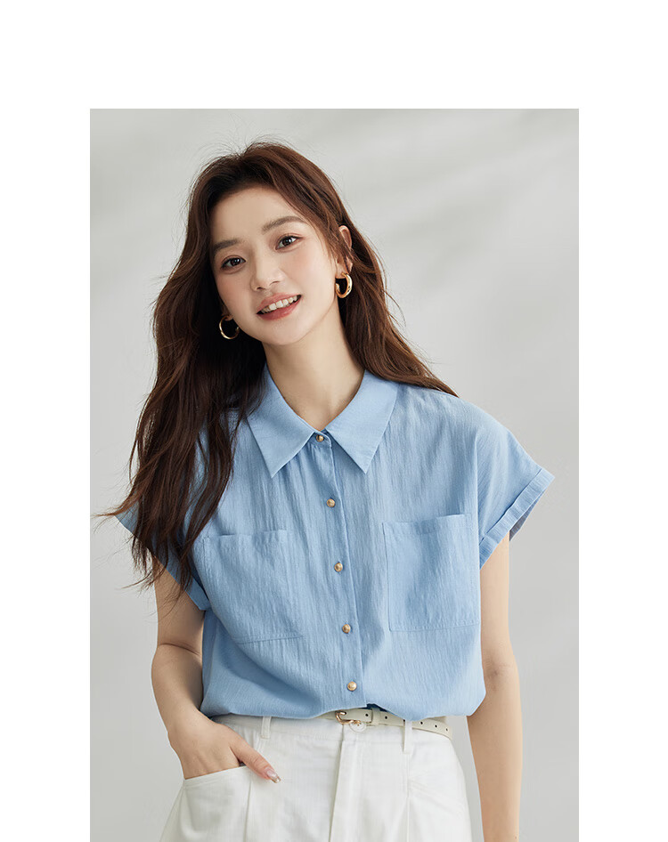 Inman Commuter Elegant Cap Sleeve Short Sleeve Shirt Women Summer Fashion High-End Roland Purple L 8