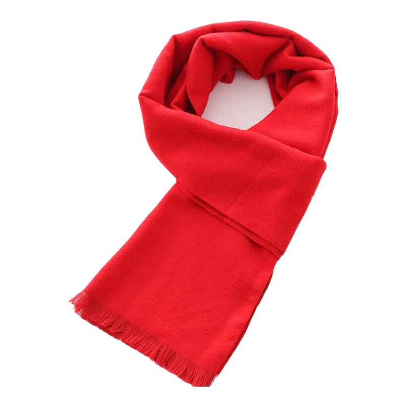 YUZHAOLIN Red Scarf Customized Embroidered Logo for Annual Meeting, Chinese Red Women's Winter Red Scarf, Red Wrap