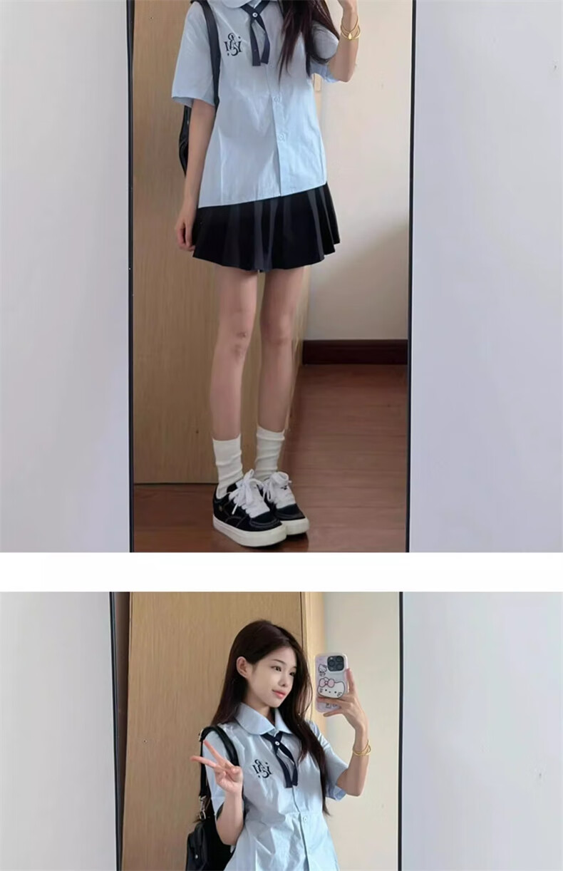 Langsha Pleated Skirt Women Spring 2026 New High Waist Slimming College Style A-Line Mini Skirt Petite JK Suit Short Skirt 12