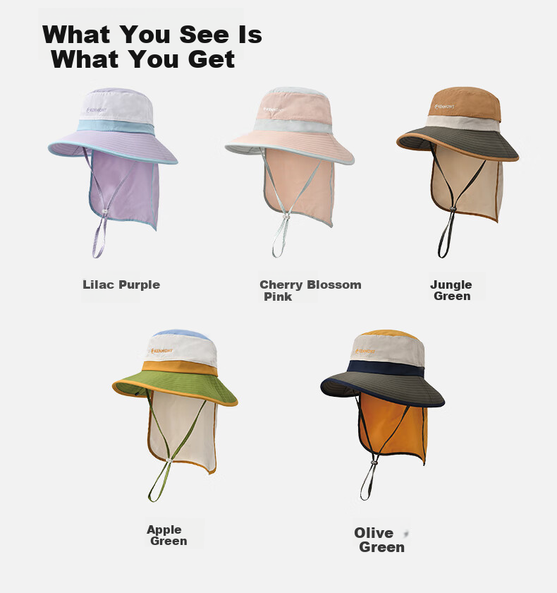 Kenmont Spring And Summer Children's Foldable Neck Protection Sun Hat Shawl Integrated UV-Resistant Quick-Dry Fisherman Hat 4446 10