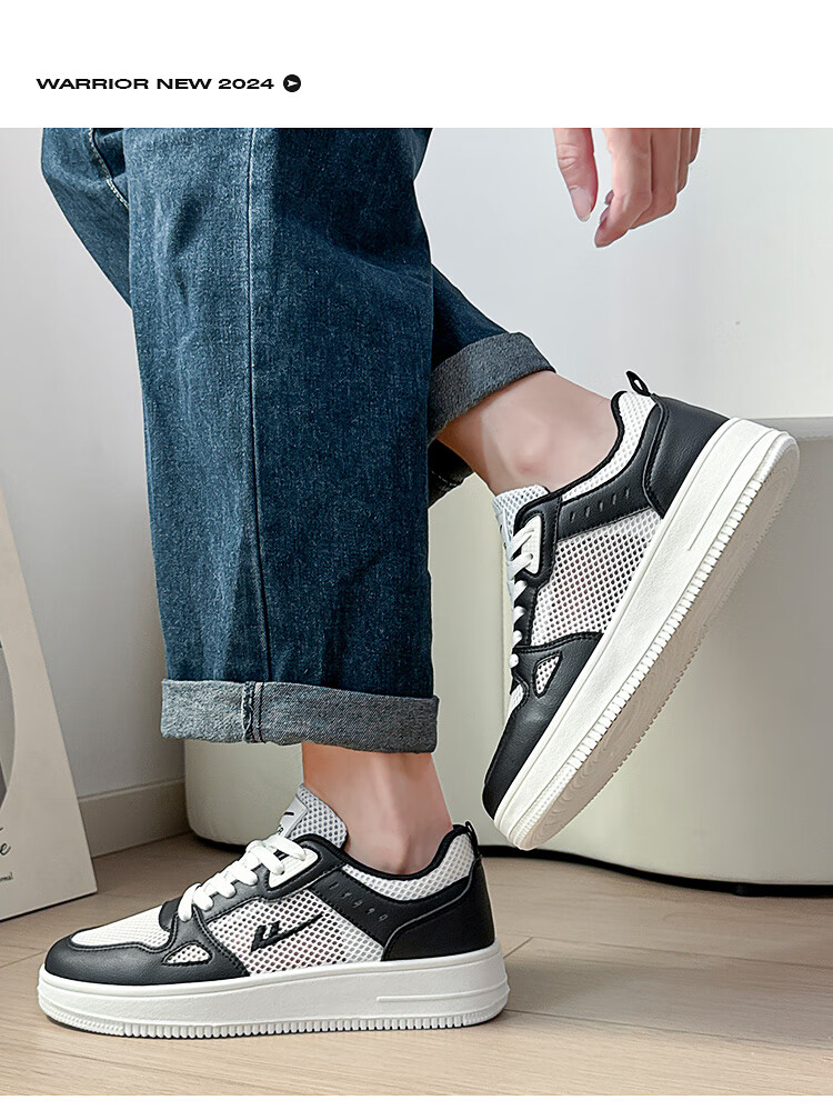Warrior Official Men's Sneakers 2026 Summer New Comfortable Versatile Mesh Shoes Men Beige Black Size 41 12