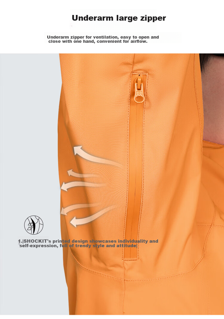 Pioneer Camp Hardshell Jacket for Women, Autumn Outdoor Windproof And Waterproof High Altitude Mountaineering Coat for Men, Commuter Style, Orange-Red, XL 2