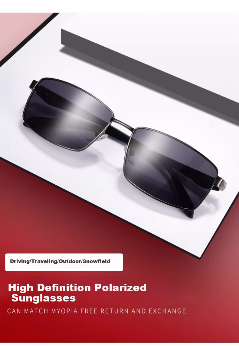 Chuangguo 2026 New Polarized Sunglasses for Men, UV Protection, Anti-Glare, Driving Glasses for Nearsightedness, High-Definition Sunglasses 10