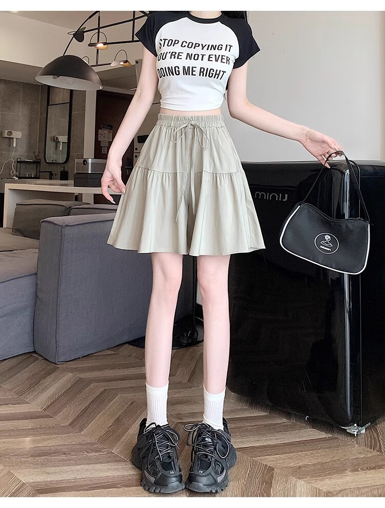 LangSha Women's Japanese-Style Design Casual Skort Shorts, Summer Lightweight High-Waisted Slimming Shorts for Petite Figures 7