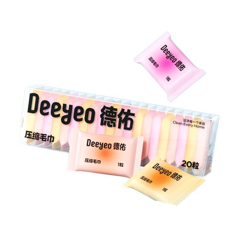 Deyou [Dilraba Same Style] Disposable Facial Towel Compressed Towel Travel Pack Large Thickened Individually Wrapped 20 Pieces